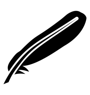 Tüy glif vektör simgesi 