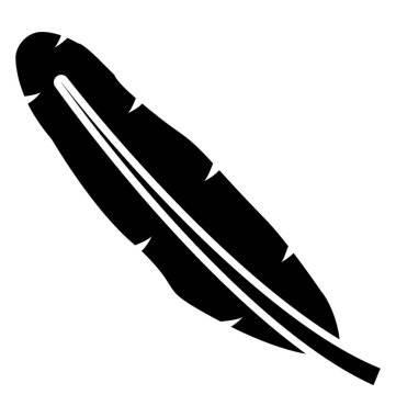 Tüy glif vektör simgesi 