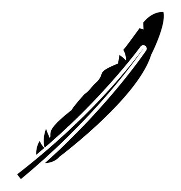 Tüy glif vektör simgesi 