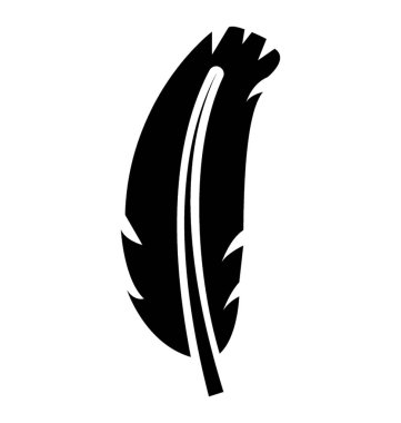 Tüy glif vektör simgesi 