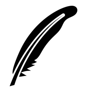 Tüy glif vektör simgesi 