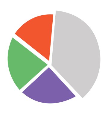Pasta grafiği temsil eden kesit yuvarlak grafik 