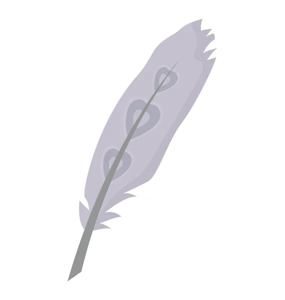 Feather Plat Gekleurd Pictogram — Stockvector