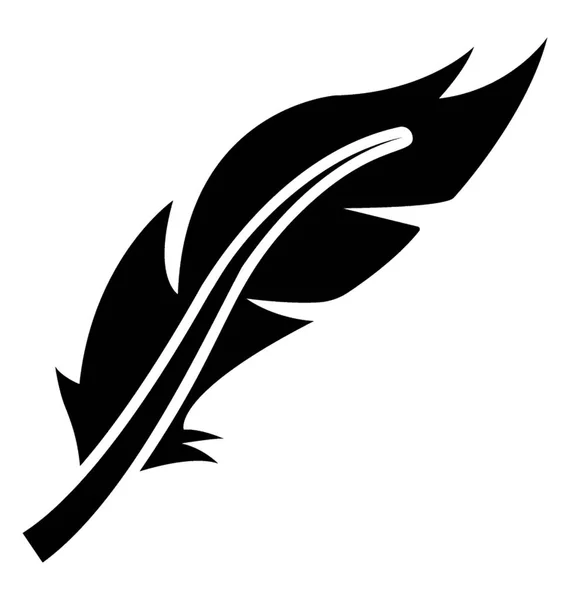 Pluma Icono Vector Glifo — Vector de stock