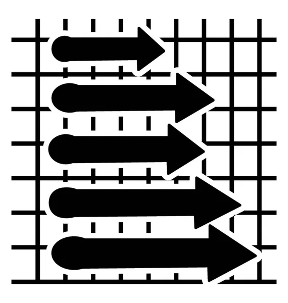 Gráfico Barras Con Flechas Horizontales Gráfico Barras — Vector de stock