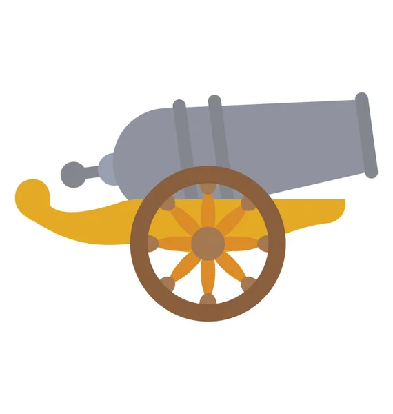 Cannon Cart Used Old Ages — Stock Vector