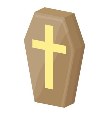 Ahşap kutu sahip artı işareti orada, tabut 