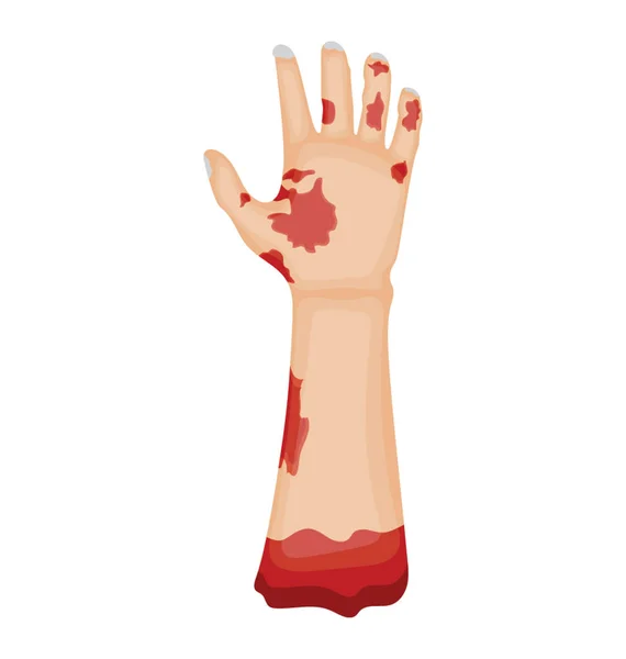 Hand Med Blod Zombie Hand — Stock vektor