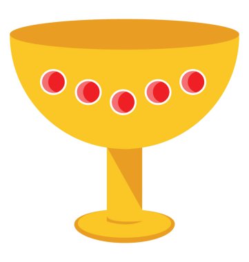 Değerli taşlar ile altın bir kadehi 