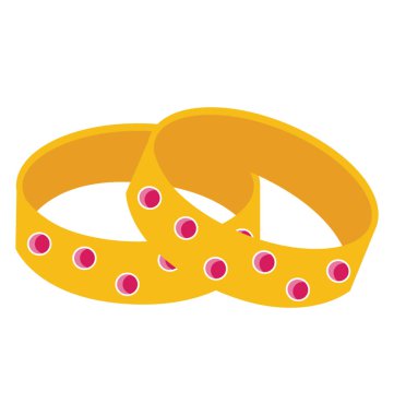 Gold bangles used as a female jewelry  clipart