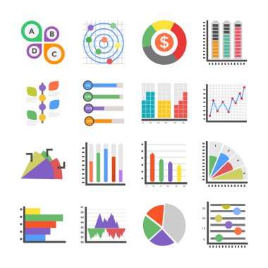 Modern Infographics düz simgeler 