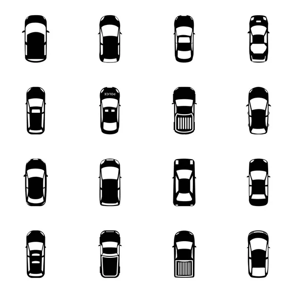 Colorful Top View Cars Vector — Stock Vector