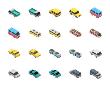 ulaşım düz vektör ikonlar