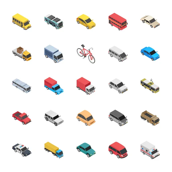 Transport Des Icônes Vectorielles Plates — Image vectorielle