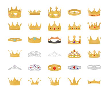 Royal Crown düz vektörler kümesi 