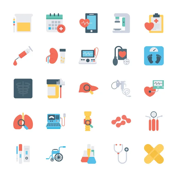 Health Checkup Flat Icons — Stock Vector