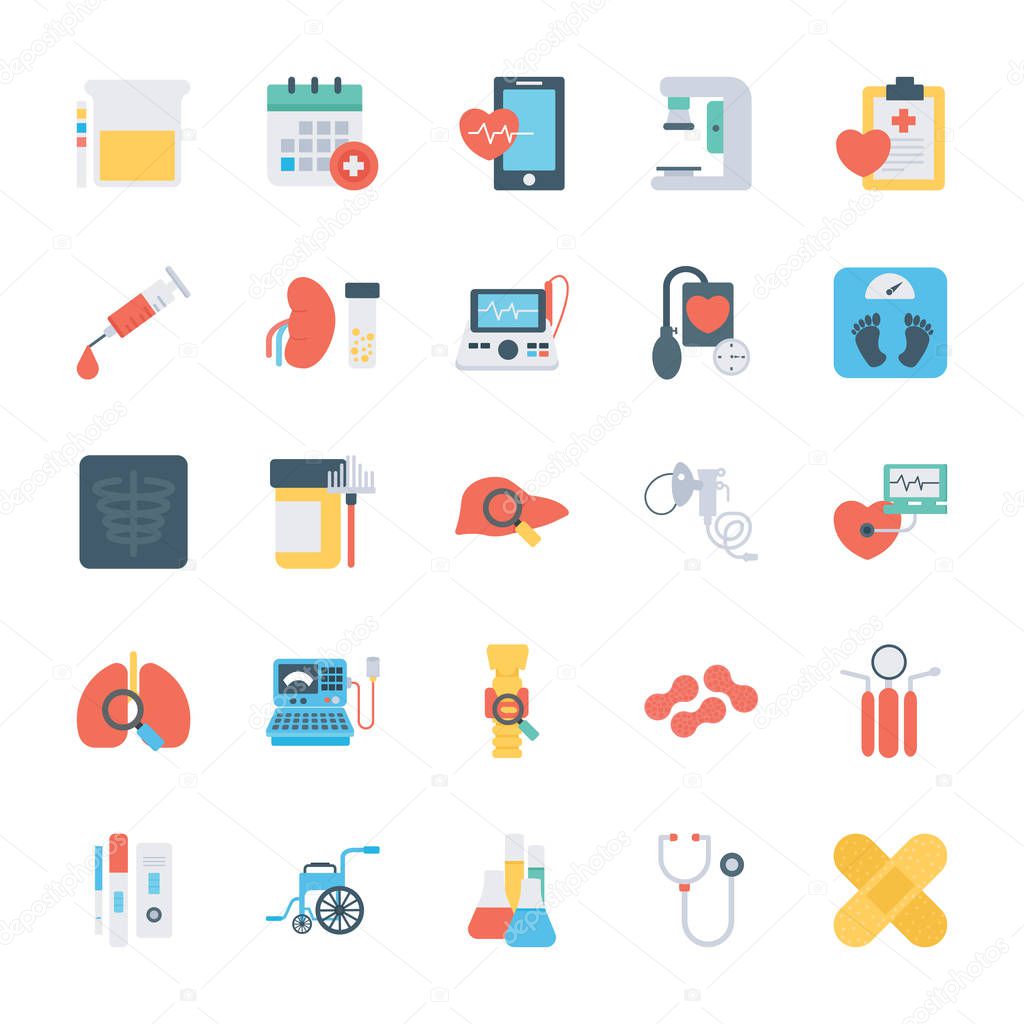 Health Checkup Flat Icons 