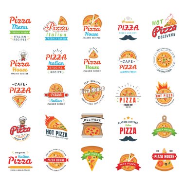 Pizza simgeler vektör logolar