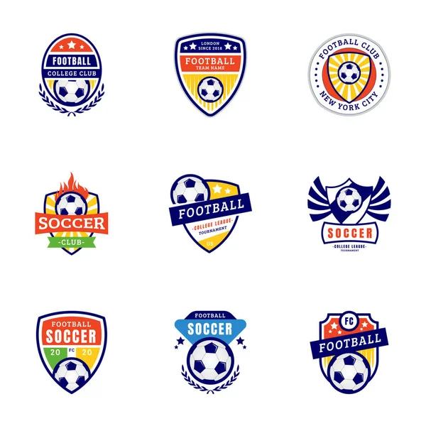 Club Fútbol Iconos Del Logotipo — Vector de stock