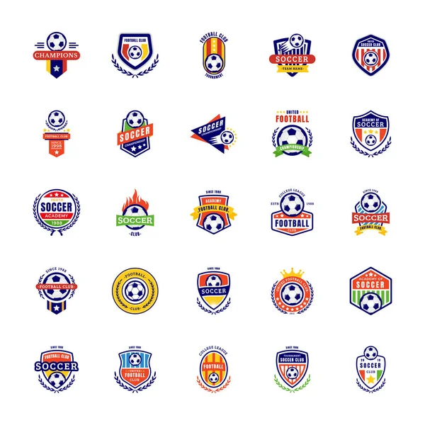 Football Badge Logo Icons — Stock Vector