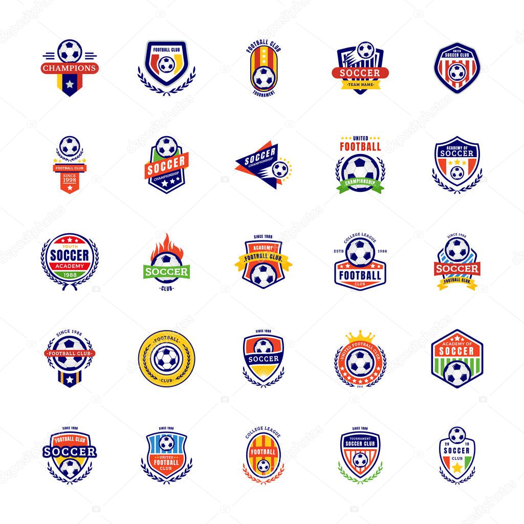 Football Badge Logo Icons 