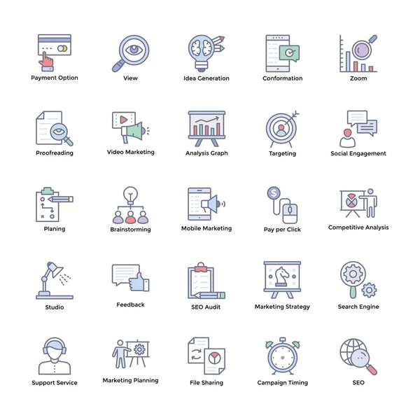 Pazar ve ekonomik düz simgeler 