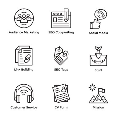 Market and Economy Line Icons Pack  clipart