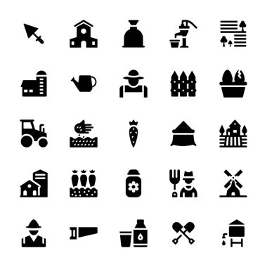 Tarım glif vektör simgeler