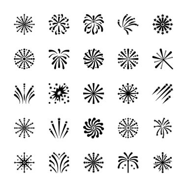 Havai fişek katı Icons Set 