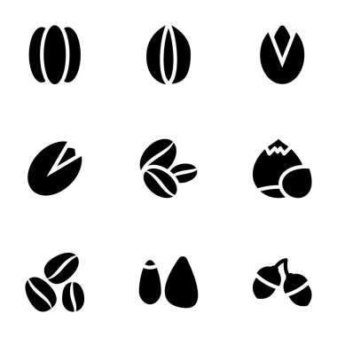 Sağlıklı gıda glif Icons Set 