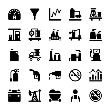 Petrol Sanayi glif simgeler 