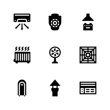 Ventilation Glyph Icons Set clipart
