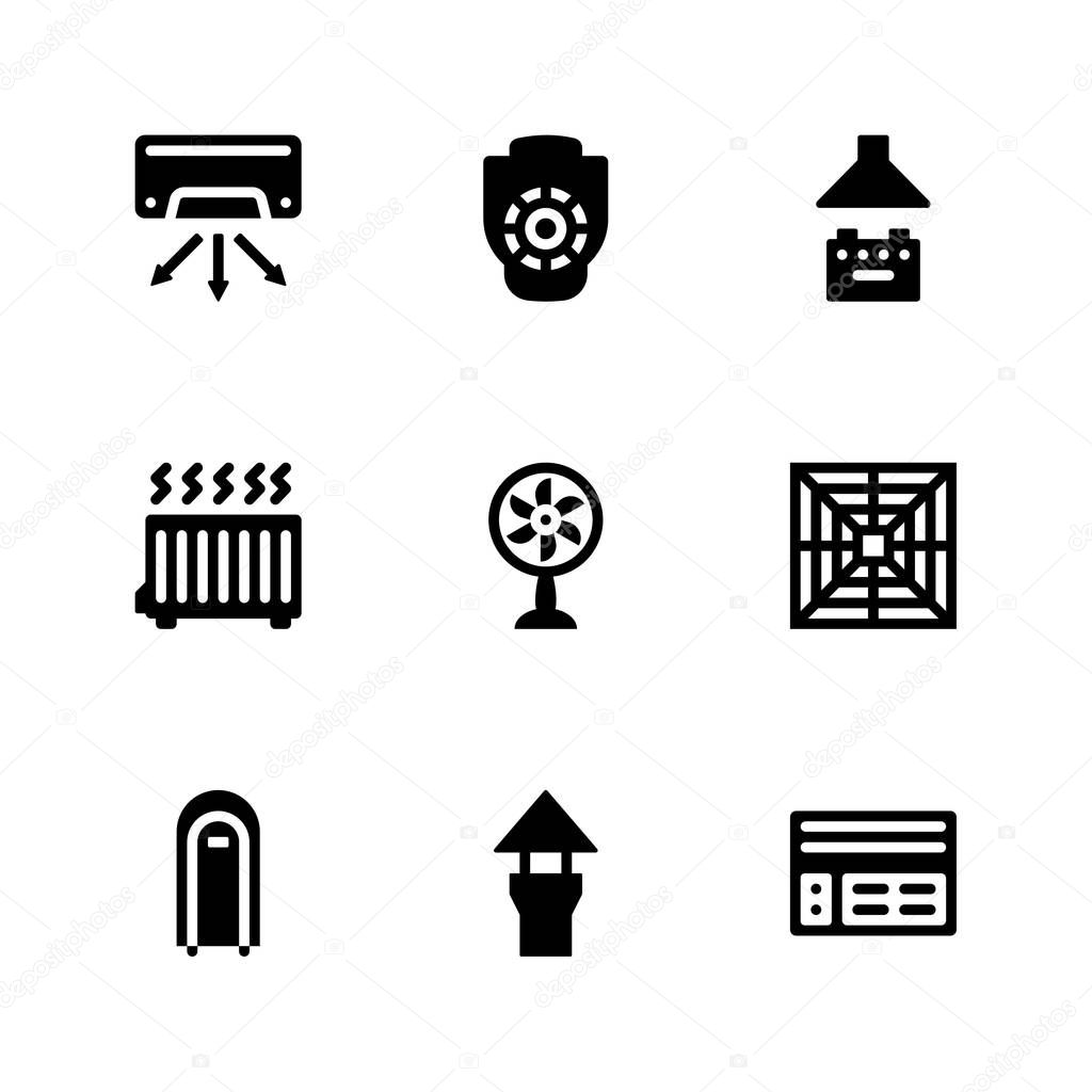 Ventilation Glyph Icons Set