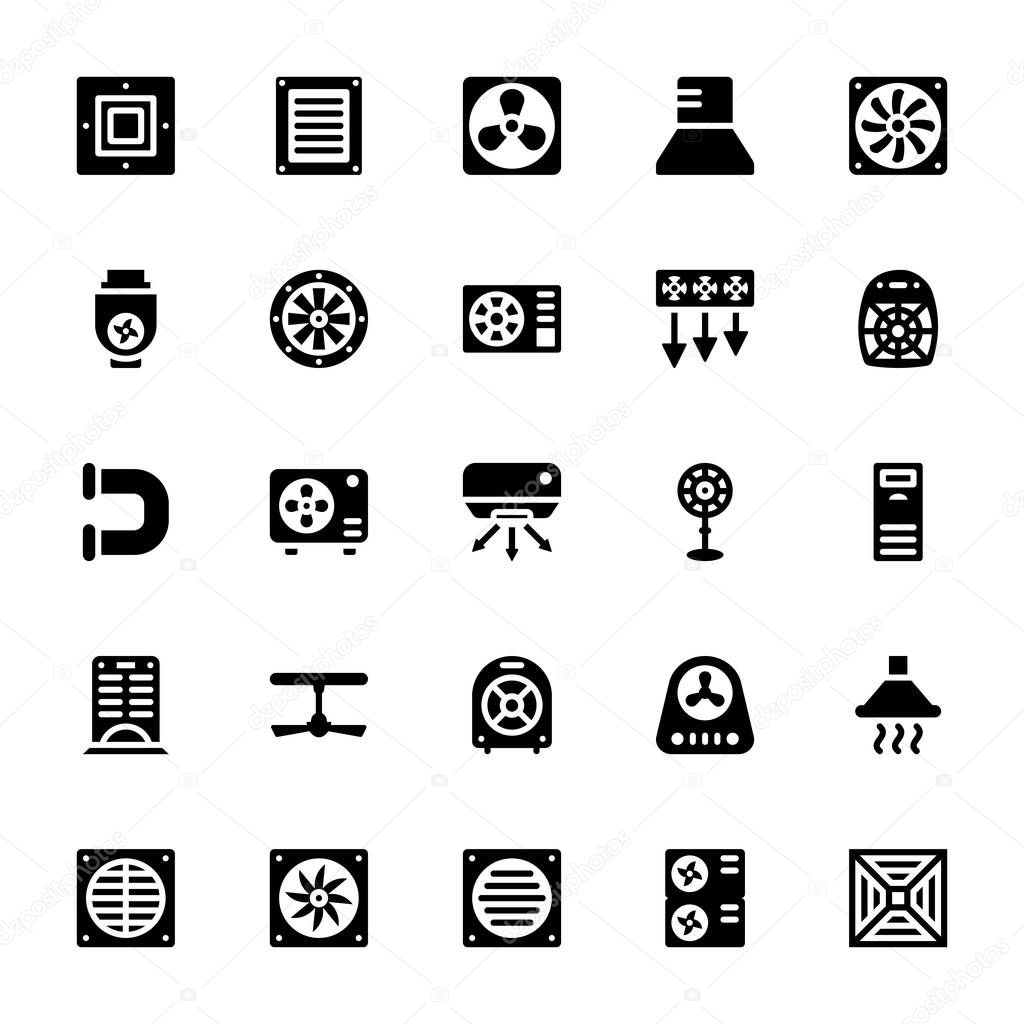 Cooling Fans Glyph Icons