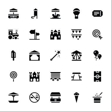 Tema Parkı glif simgeler