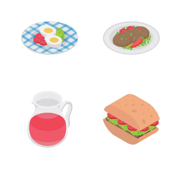 Iconos Alimentos Bebidas — Vector de stock