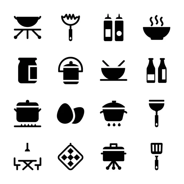 Paquete Iconos Gadgets Cocina — Archivo Imágenes Vectoriales