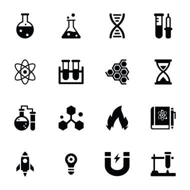 Bilim glif Icons Set 