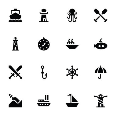 Deniz Nauticals glif vektörel çizimler 