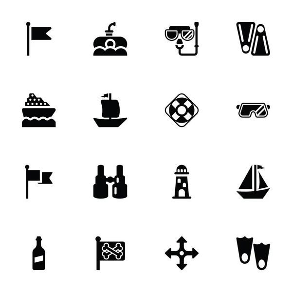 海洋设备标志符号图标集 — 图库矢量图片