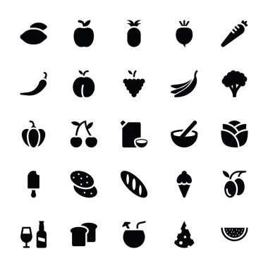 Sebze ve gıda glif simgeler