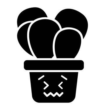 Çizgi film emoji ile bir yaz kaktüs 