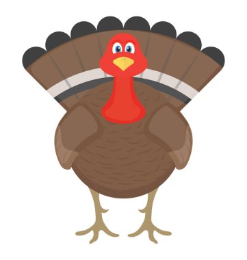 An animal having red beak and feathers depicting cartoon cock 