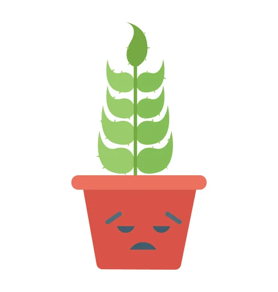 Una Planta Cactus Enojado Con Emoji — Archivo Imágenes Vectoriales