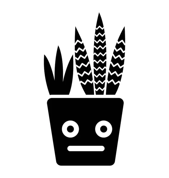 Emoticono Cactus Con Cara Para Decoración Cactus Decorativo — Archivo Imágenes Vectoriales