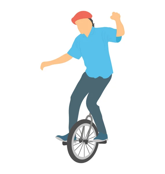Monocycliste Montrant Des Tours — Image vectorielle