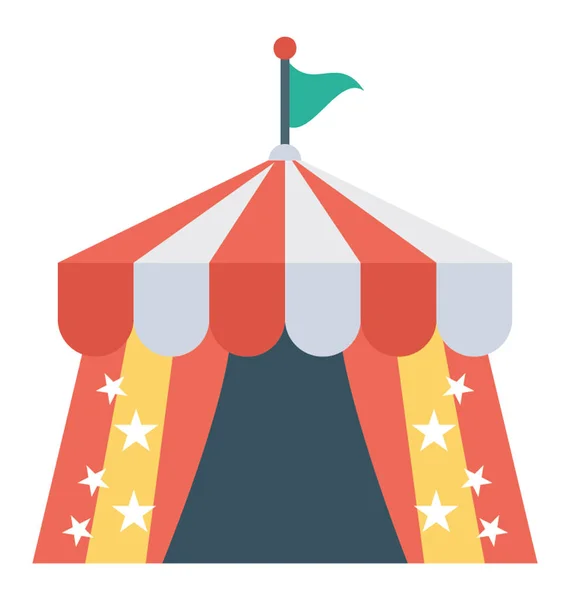 Une Tente Montrant Cirque Itinérant — Image vectorielle