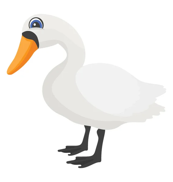 Canard Couleur Blanche Est Animal Ferme — Image vectorielle