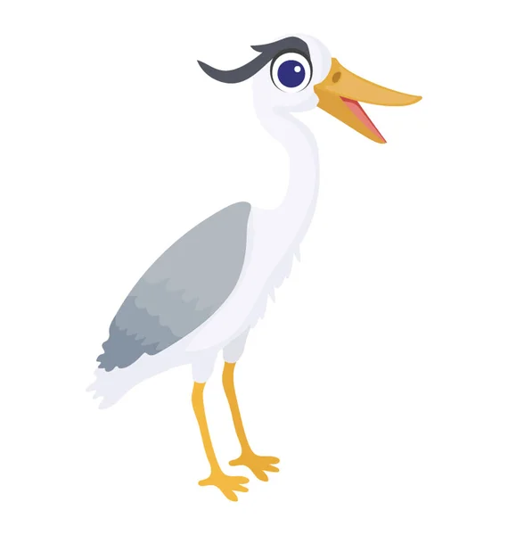 Oiseau Innocent Avec Des Plumes Blanches Représentant Mouette — Image vectorielle