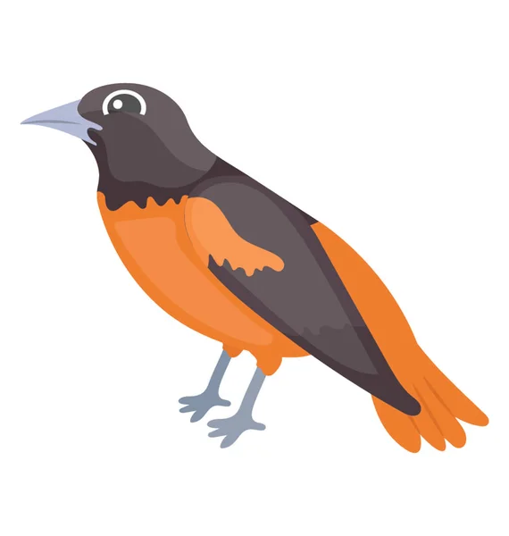ユーラシアのフィンチを描いた長いくちばしを持つカラフルな鳥 — ストックベクタ